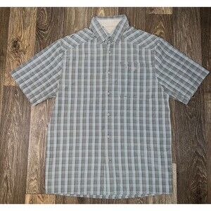 Under Armour Mens UA Drift Tide 2.0 Olive Plaid Shirt Mens Size M Short Sleeve